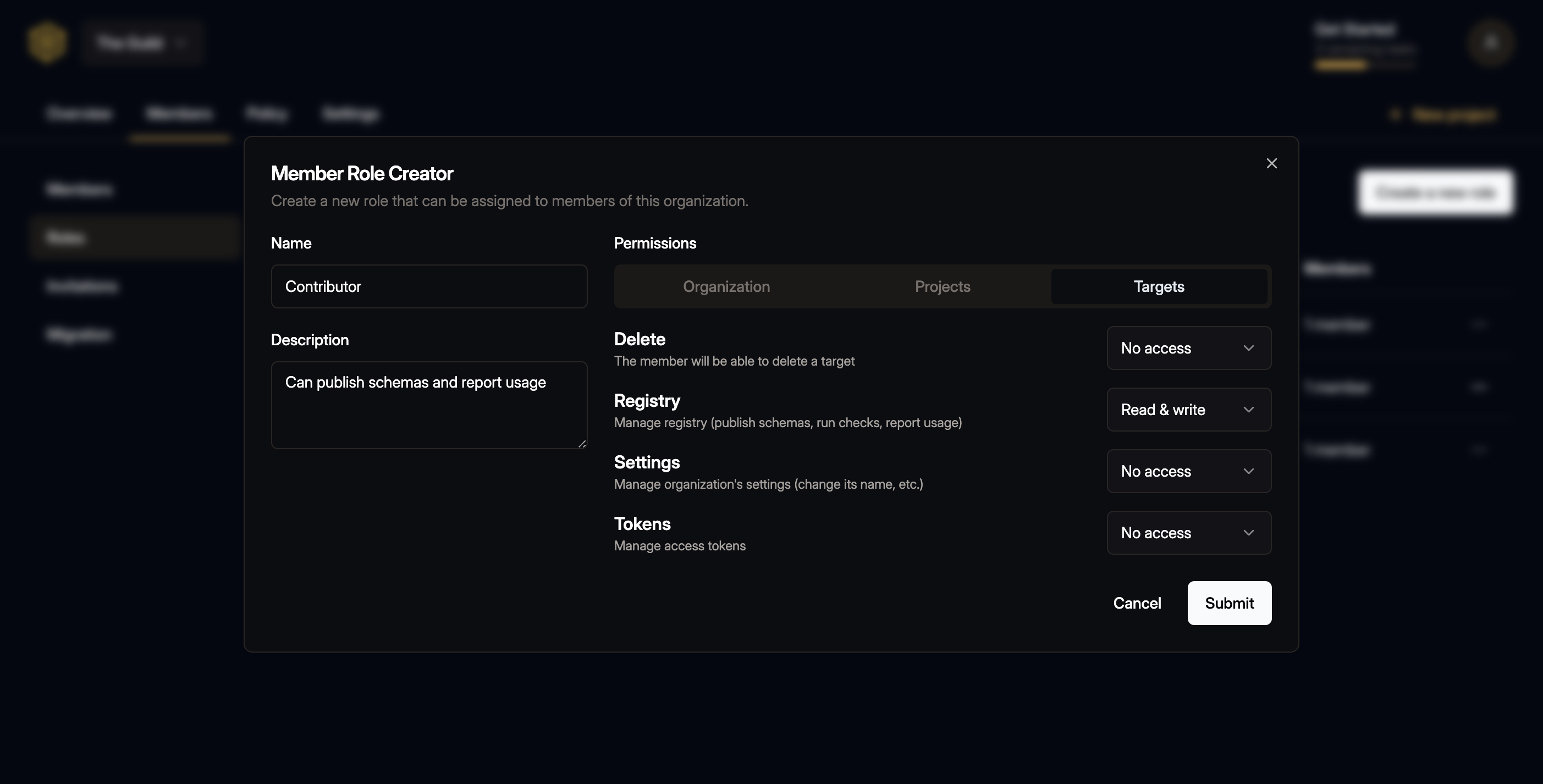 Custom role creator